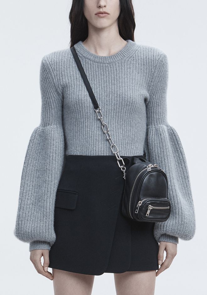 【Alexander Wang】ATTICA SOFT MINI BACKPACK IN BLACK WITH RHODIUM