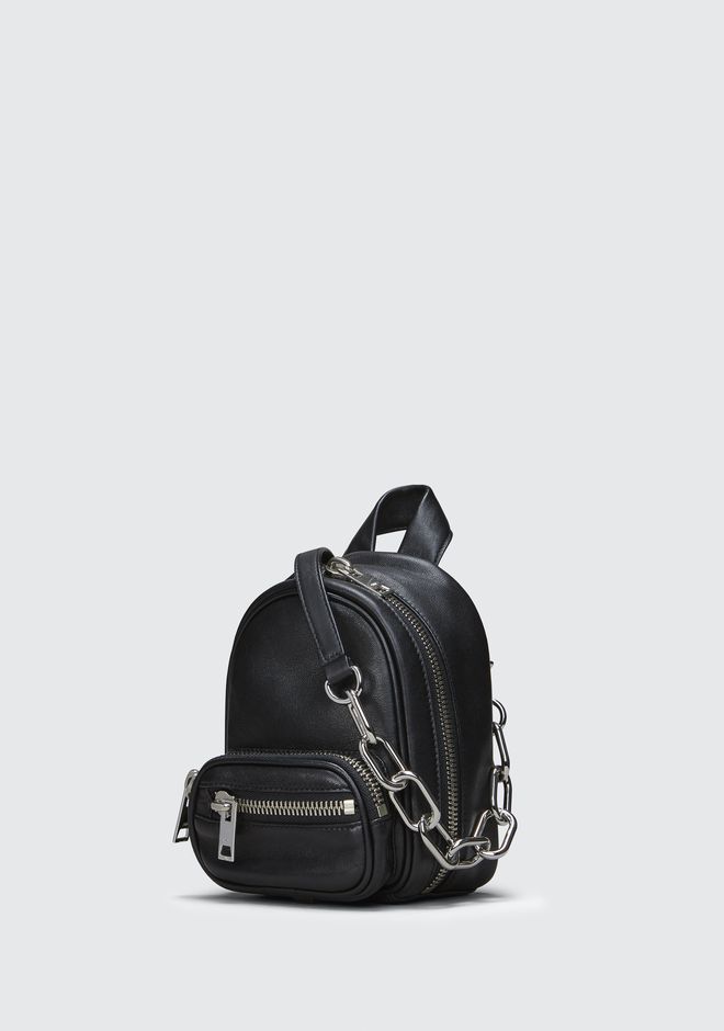 【Alexander Wang】ATTICA SOFT MINI BACKPACK IN BLACK WITH RHODIUM