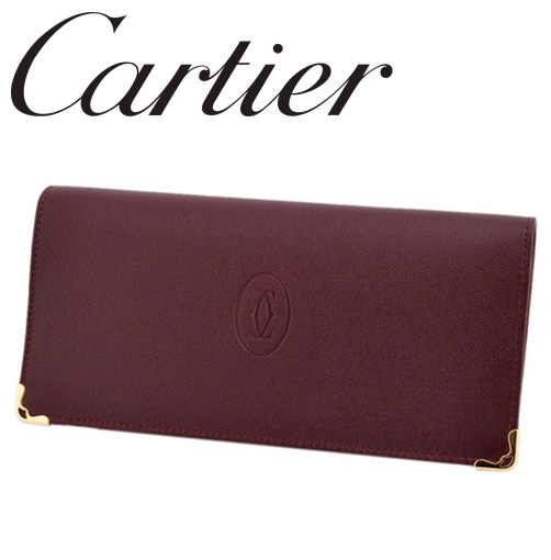 【Cartier】(カルティエ)二つ折り 長財布　定番ボルドー