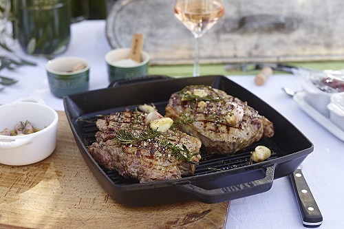 【staub】Grill & Frying Pan ピュアグリル スクエア グレー 28cm