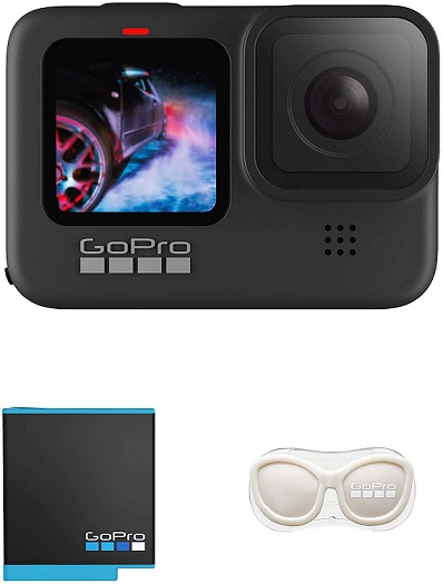 【GoPro】GoPro HERO9 Black + 予備バッテリー + メガホルダー(白)