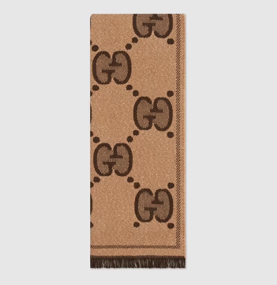 【GUCCI】GGウール ラメ ジャカード スカーフ