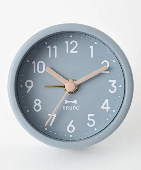 【BRUNO】ラウンドリトルクロック 置き時計 ブルーグレー