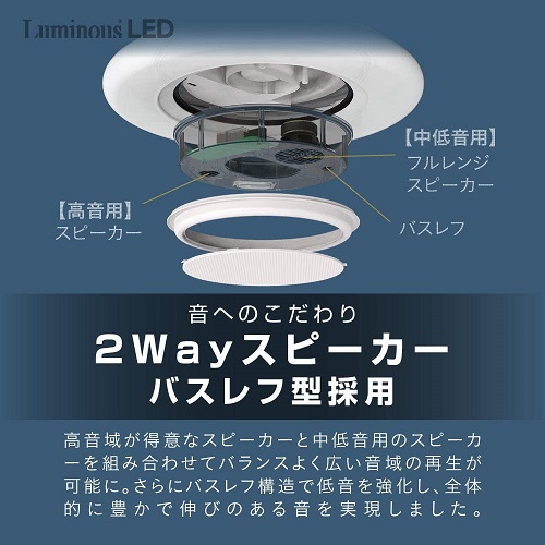 【ドウシシャ】Bluetoothスピーカー搭載LEDライト8畳