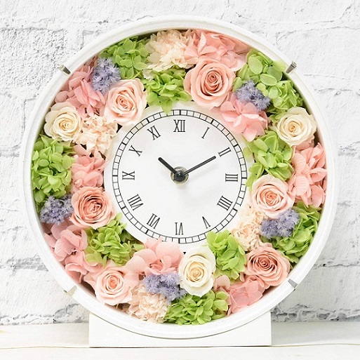 【Lulu's】パステルカラーの花時計 プリザーブドフラワー