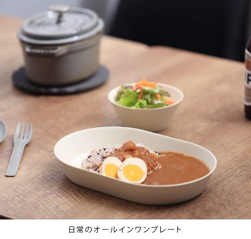 【ideaco】オーバル 深皿 24cm WH