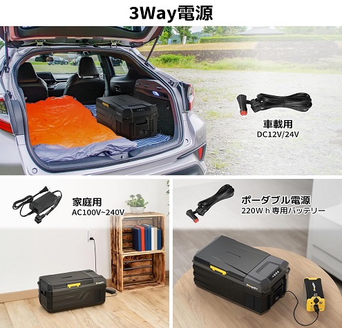 【BougeRV】ポータブル冷蔵庫 車載冷蔵庫 車載冷蔵冷凍庫 15L