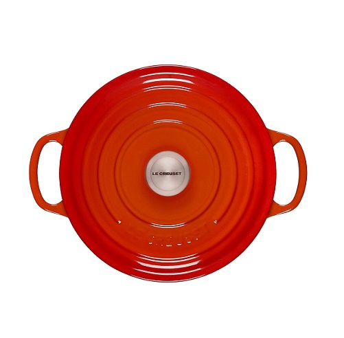 【Le Creuset】シグニチャー ココット・ロンド ホーロー鍋 22cm オレンジ