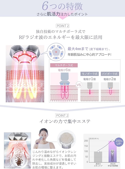 【ANLAN】RF温冷美顔器 イオン美顔器 EMSリフトケア