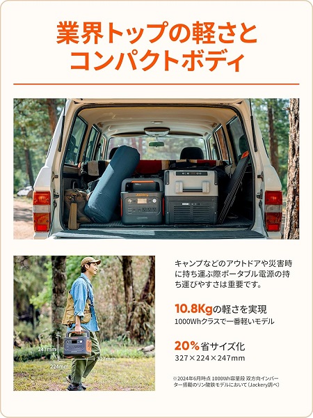 【Jackery】ポータブル電源 1000New 1070Wh 50Hz/60Hz対応