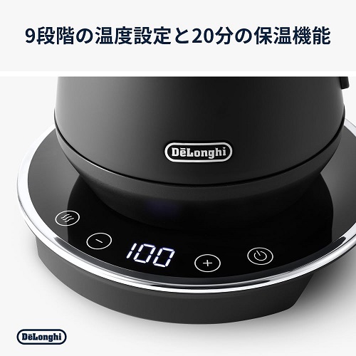 ‎【DeLonghi】エクレティカ 温度設定機能付き電気ケトル BK