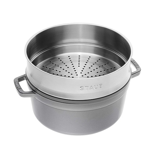 【staub】ピコココットラウンド 26cm スチーマーセット GRY