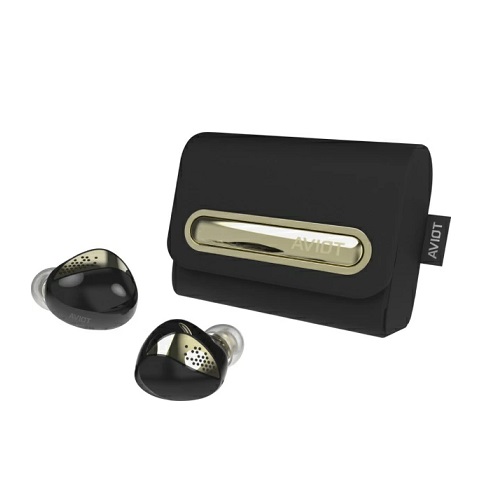 【AVIOT】完全ワイヤレスイヤホン 高品質通話機能 BK