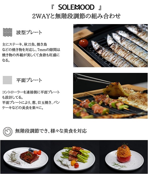 【SOLEMOOD】ホットプレート 焼肉プレート 1200W