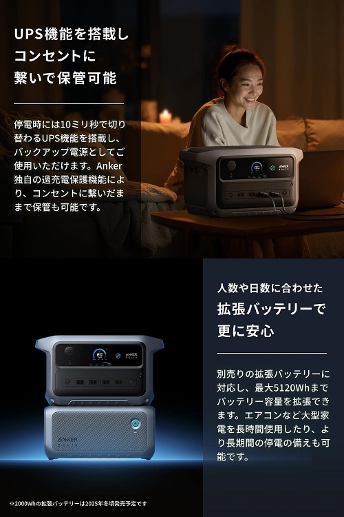 【Anker】世界最小クラスの大容量ポータブル電源 2048Wh