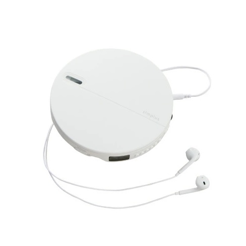 【simplus】CDプレーヤー ポータブル 2電源対応 WH