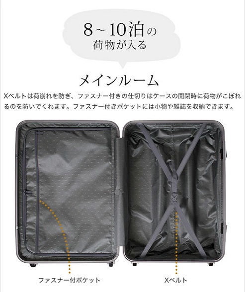 【±0プラスマイナスゼロ】スーツケース 超静音&振動軽減キャスター 91L