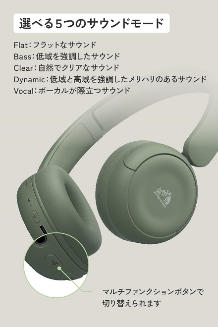 【JVCケンウッド】Victor ワイヤレスヘッドホン 軽量コンパクト カーキ