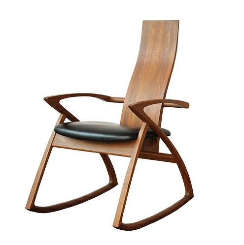 【U-La】ハイバックロッキングチェア ウォールナット