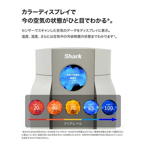 【Shark】BreatheClear 空気清浄機 液晶モニター付 自動調整 ~7畳