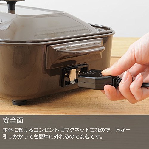 【BRUNO】コンパクトホットプレート たこ焼き セラミックコート鍋 平面（ホワイト）